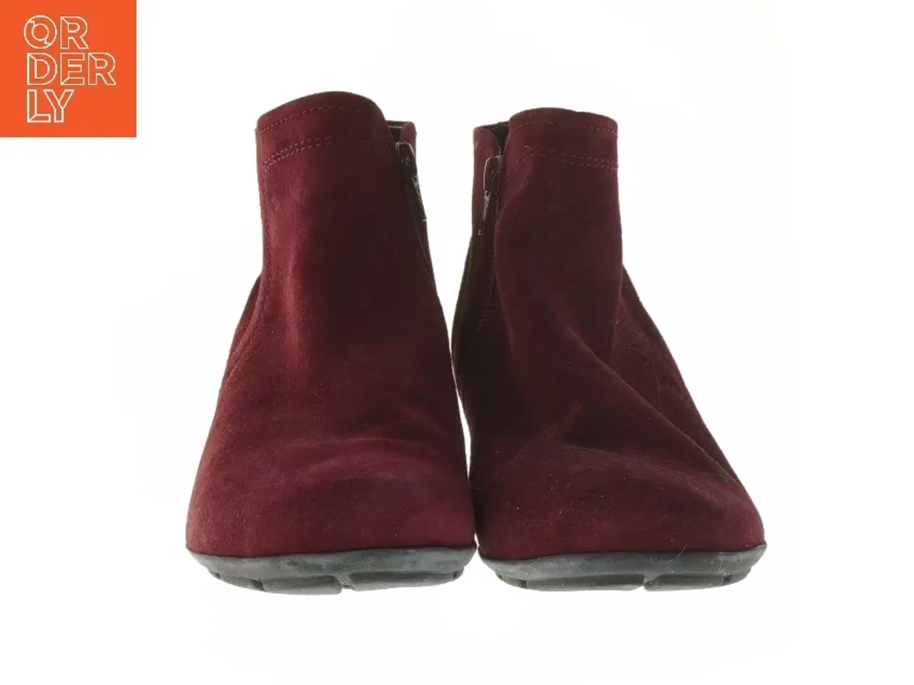 Billede 3 - Vinrøde ankelstøvler med lav hæl fra Gabor (str. 38,5 )