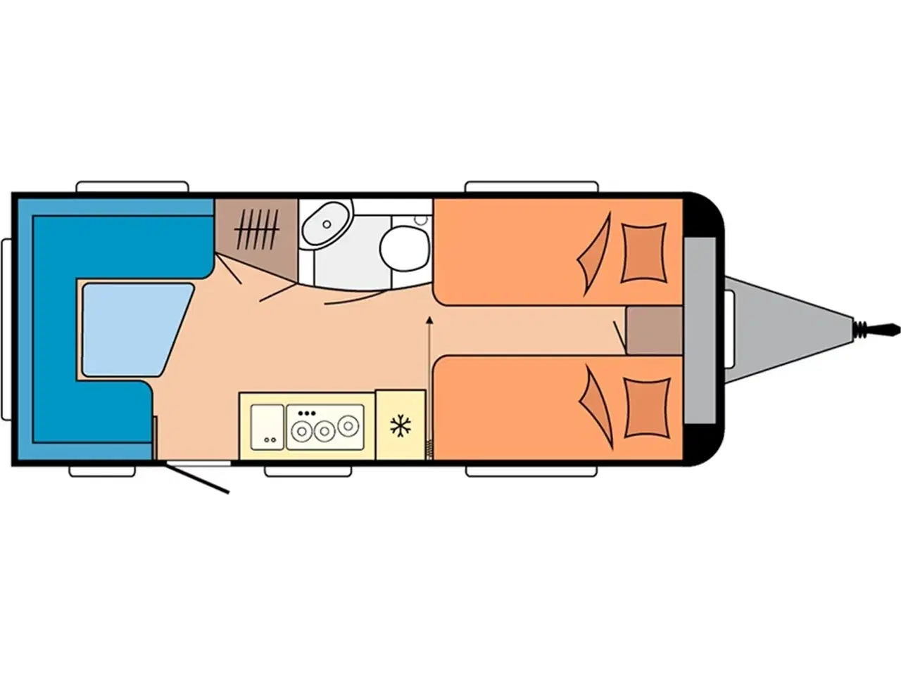 Billede 2 - 2026 - Hobby De Luxe 495 UL   NY 2026. Sønderjyllands aut. HOBBY forhandler. Enkeltsenge m/lameludtræk, NU PÅ LAGER TIL OMGÅENDE LEVERING.