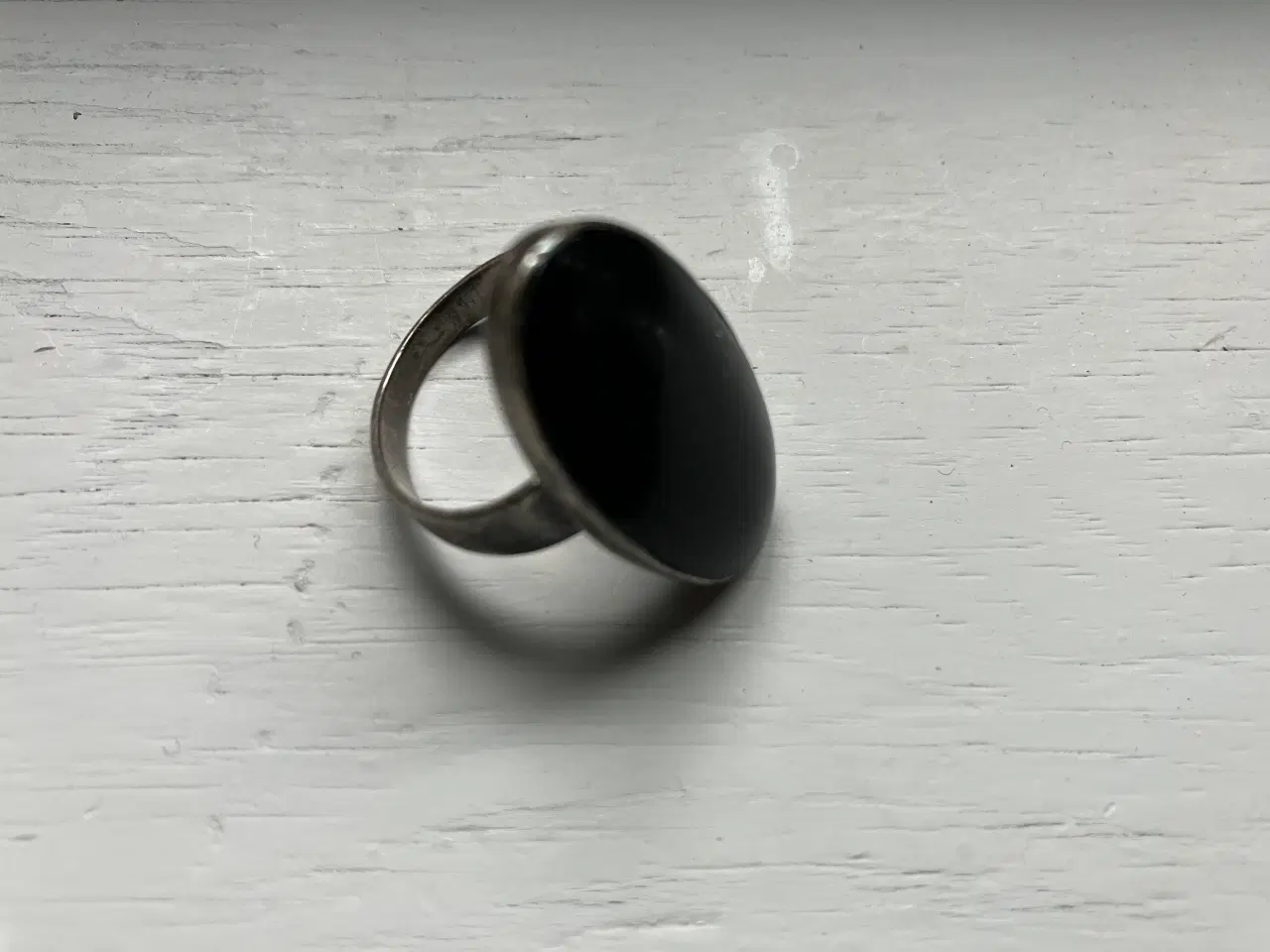 Billede 1 - Flot kraftig sølvring med onyx