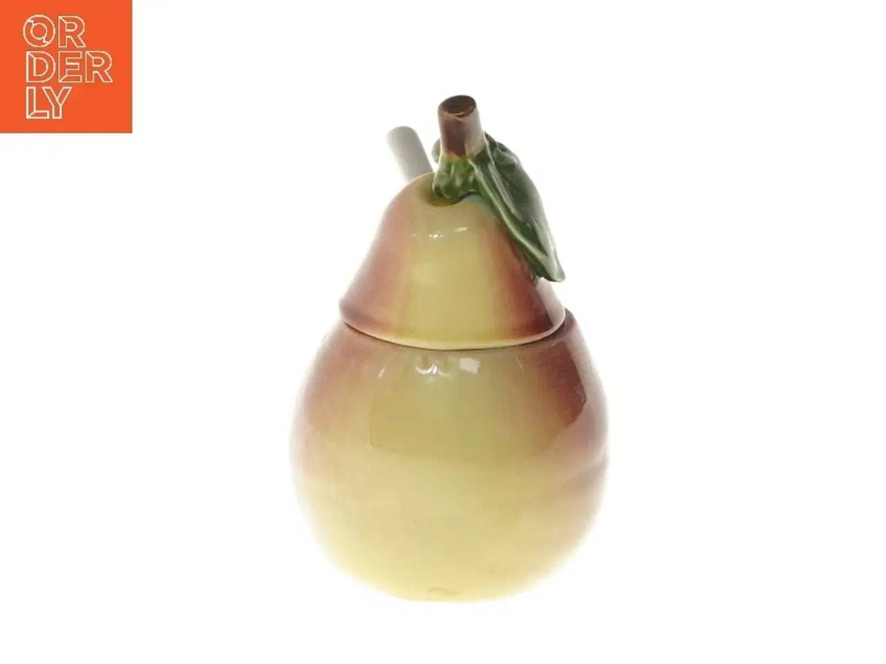 Billede 6 - Pærefaconet krukke med ske (str. 15 cm)