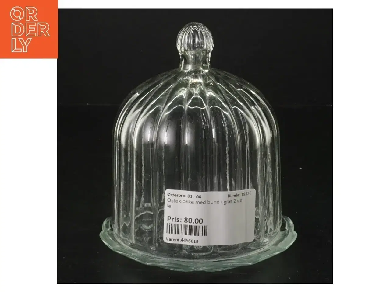 Billede 1 - Osteklokke i glas (str. Ø 11x h 16 cm)