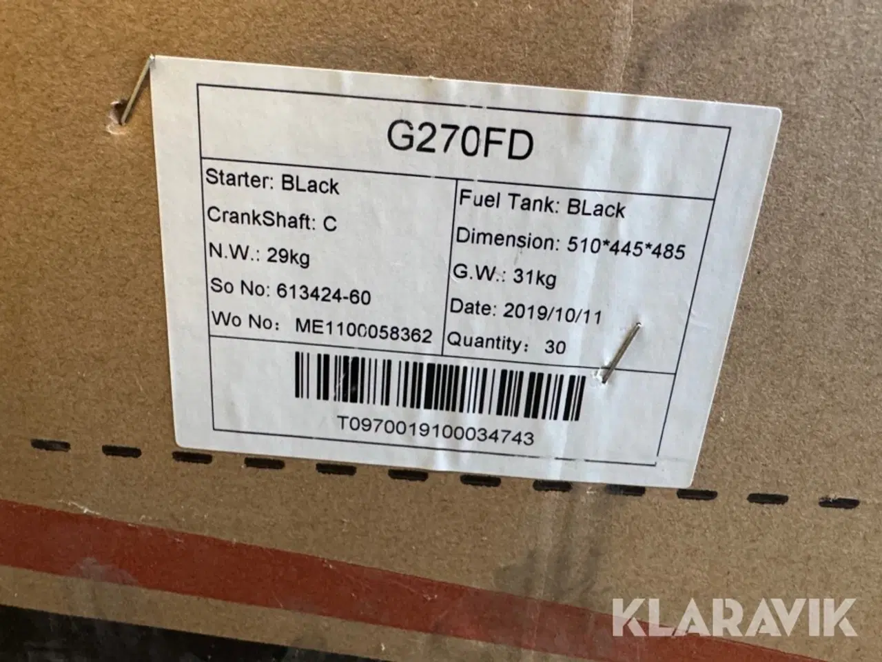 Billede 3 - Industrimotor Loncin G270FD