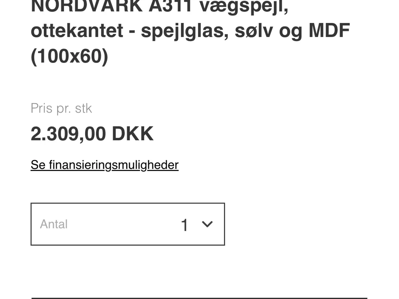 Billede 4 - NORDVÄRK A311 vægspejl, ottekantet 