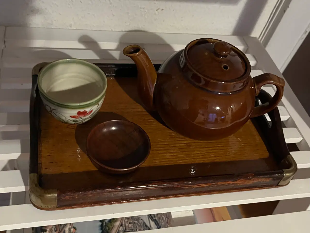 Billede 1 - Vintage bakke, 70'er tekande og lille træskål