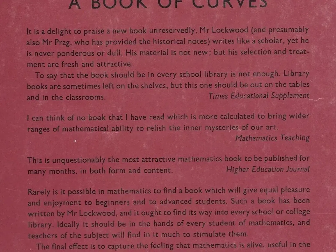 Billede 3 - A Book of Curves by E H Lockwood
