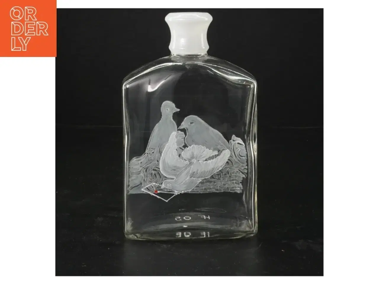 Billede 2 - Dekoreret glasflaske (str. 4,5x10x18 cm)