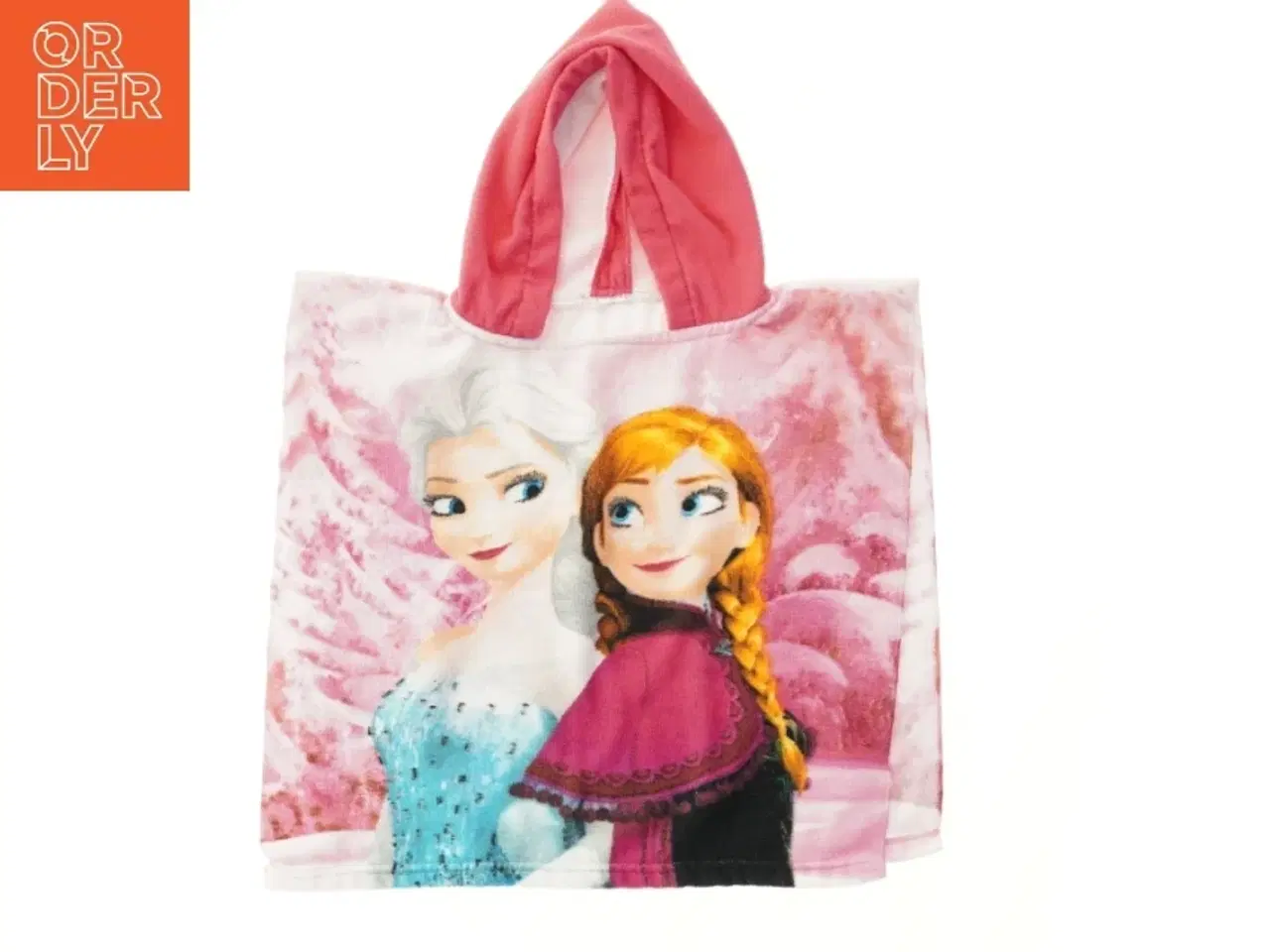 Billede 1 - Frozen lyserød håndklædeponcho - Elsa og Anna (str. 69x50 cm)