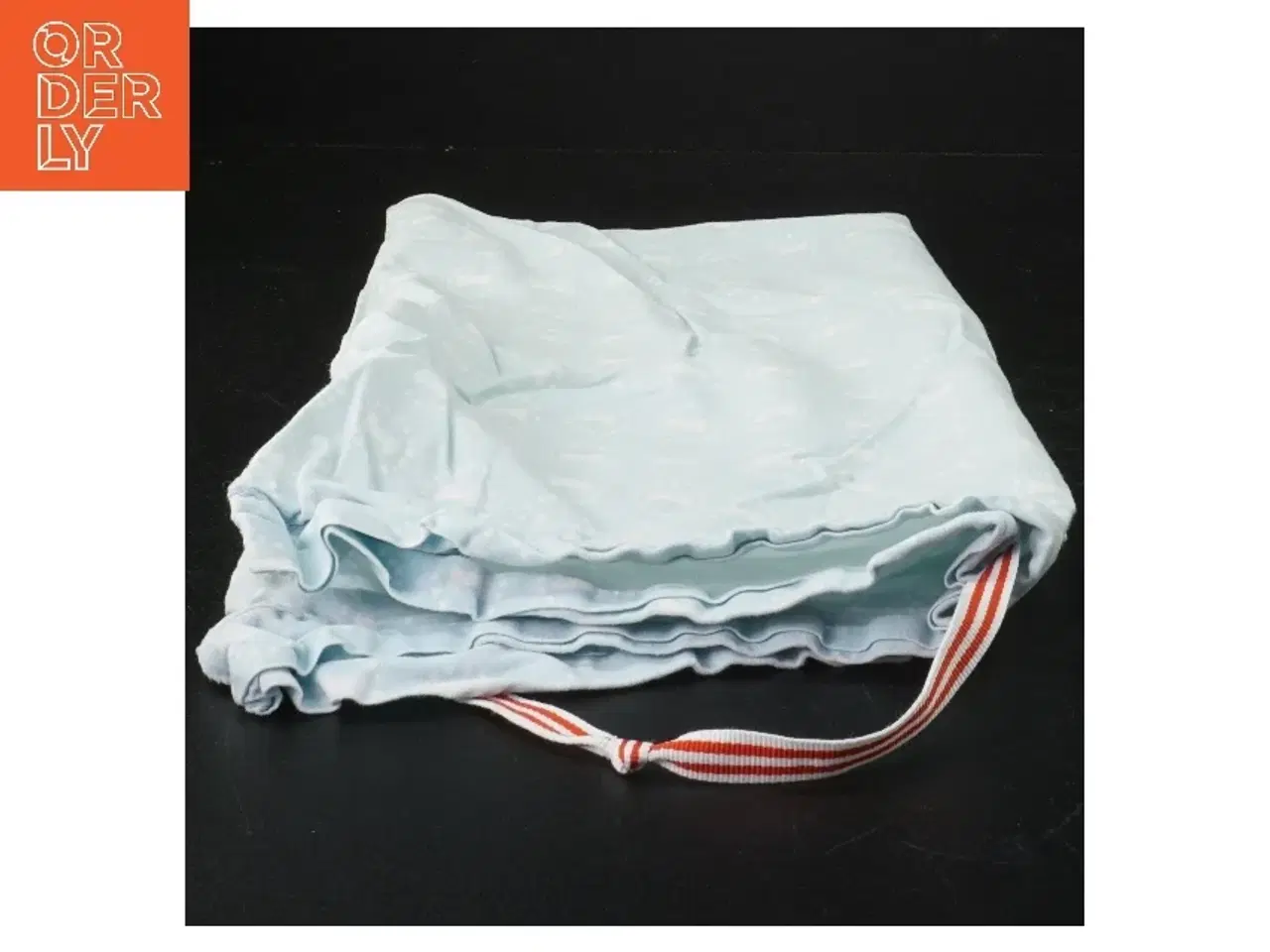 Billede 1 - Lyseblåt tekstil med strop (str. 40 x 37 cm)