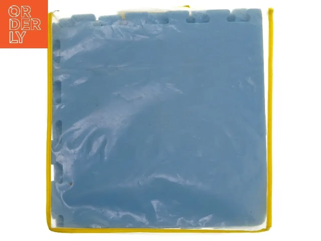 Billede 1 - Blå skumpuslespil med gule kantbånd (str. 33x33 cm)