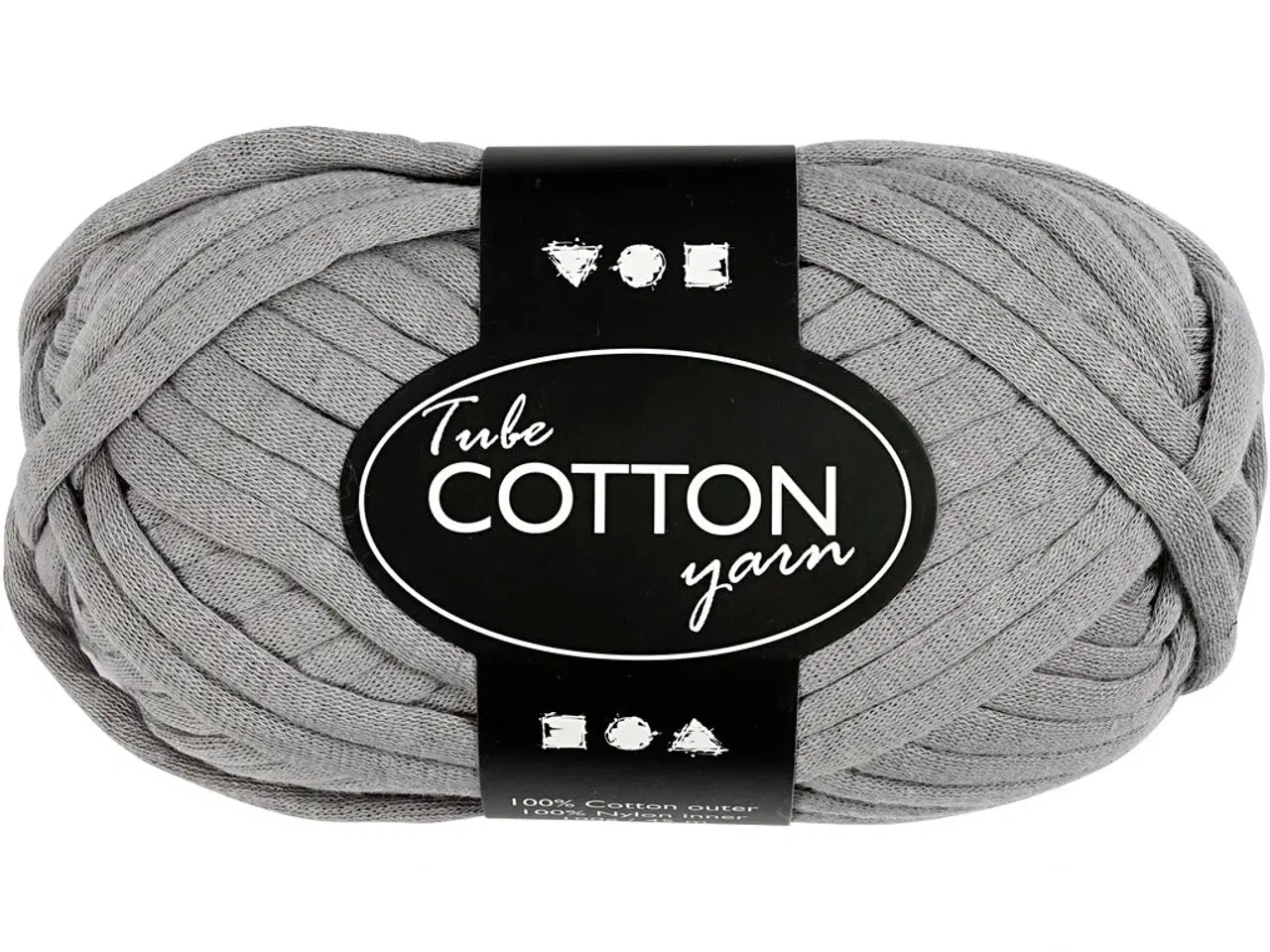 Billede 1 - Grå Tubegarn 45 M - 100% Bomuld til Strik og Hækling