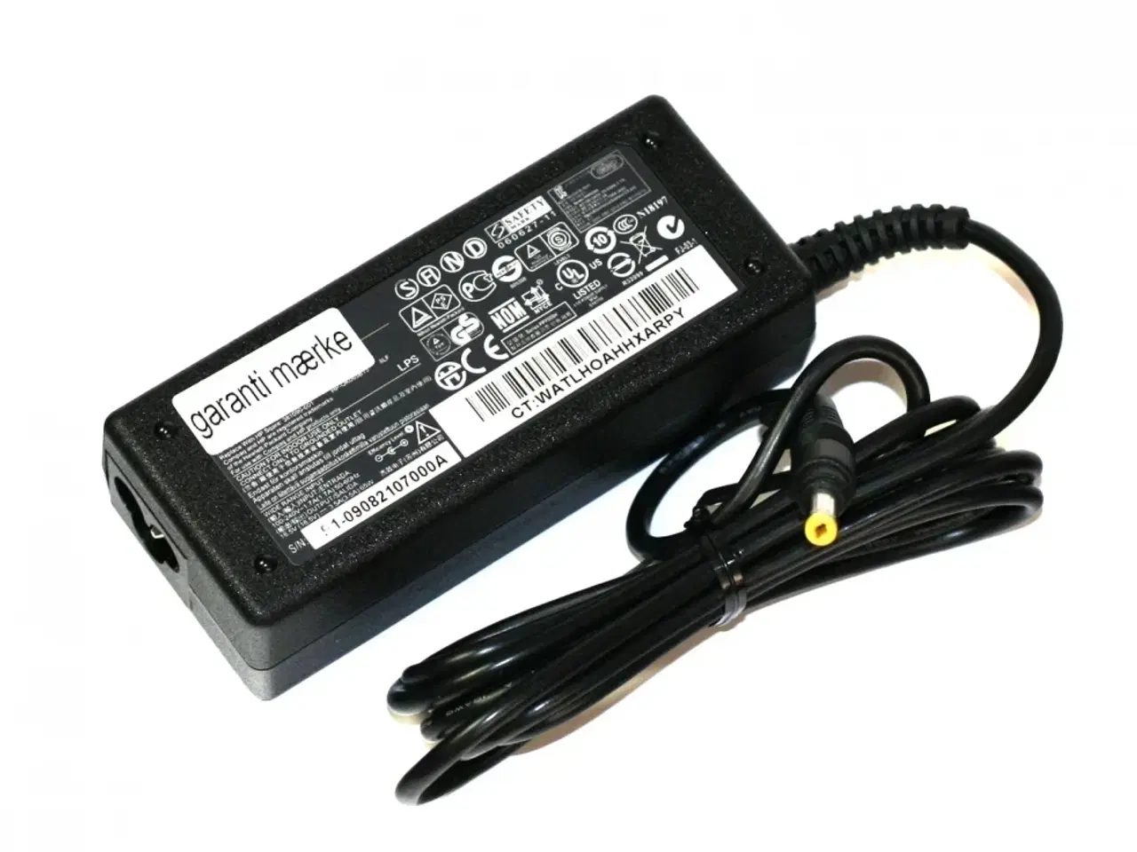 Billede 1 - HP Compaq 65W 18.5V 3.5A strømforsyning med 4.8 mm x 1.7 mm (Small Yellow Tip ) Lille Stick - Original