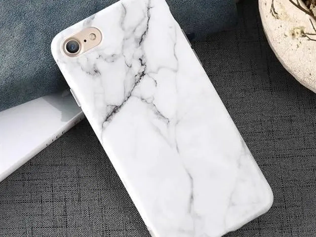 Billede 1 - Hvid marmor cover iPhone 6 6s 7 el 8