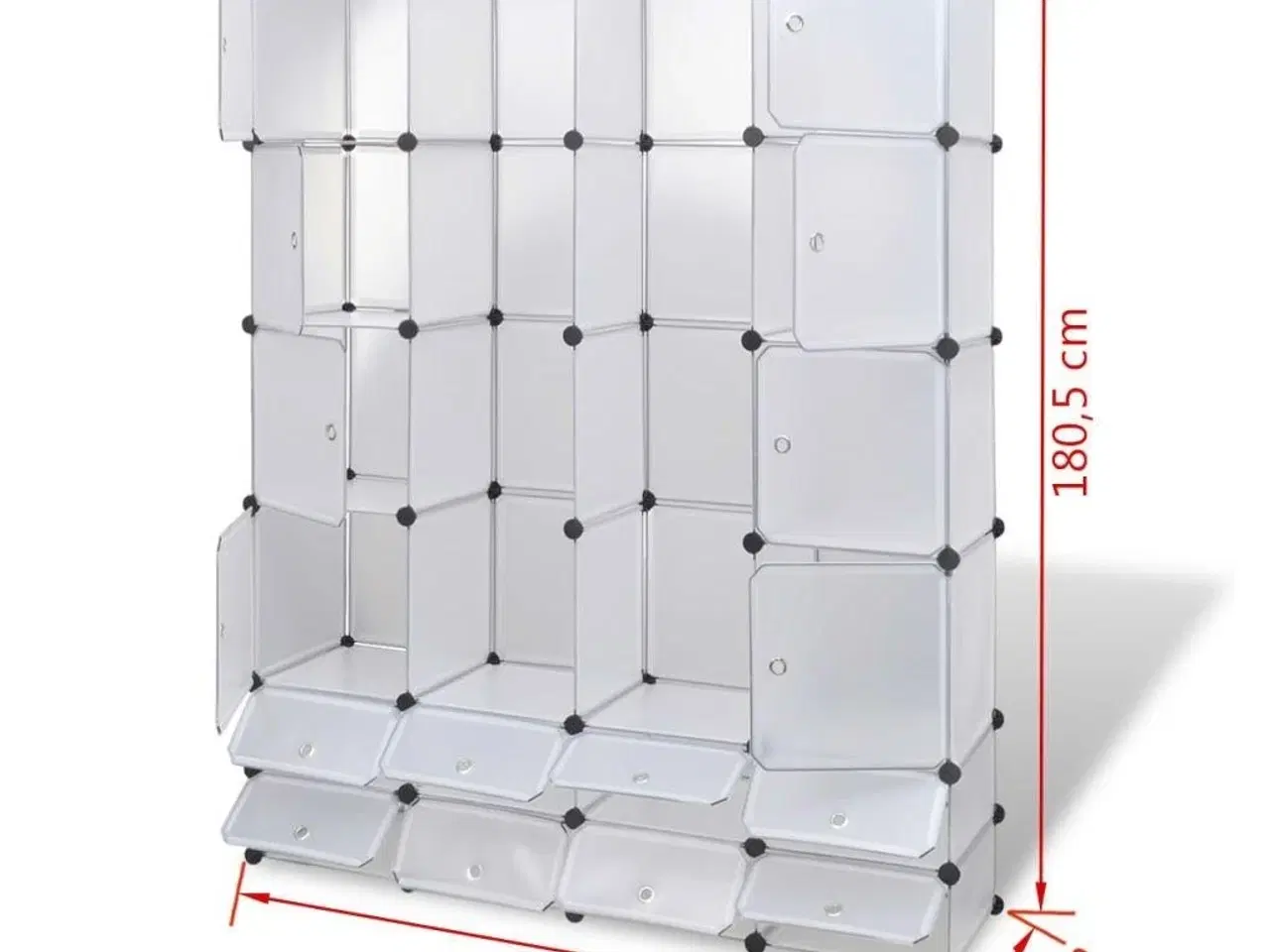 Billede 7 - Modulskab med 18 rum 37x146x180,5 cm hvid