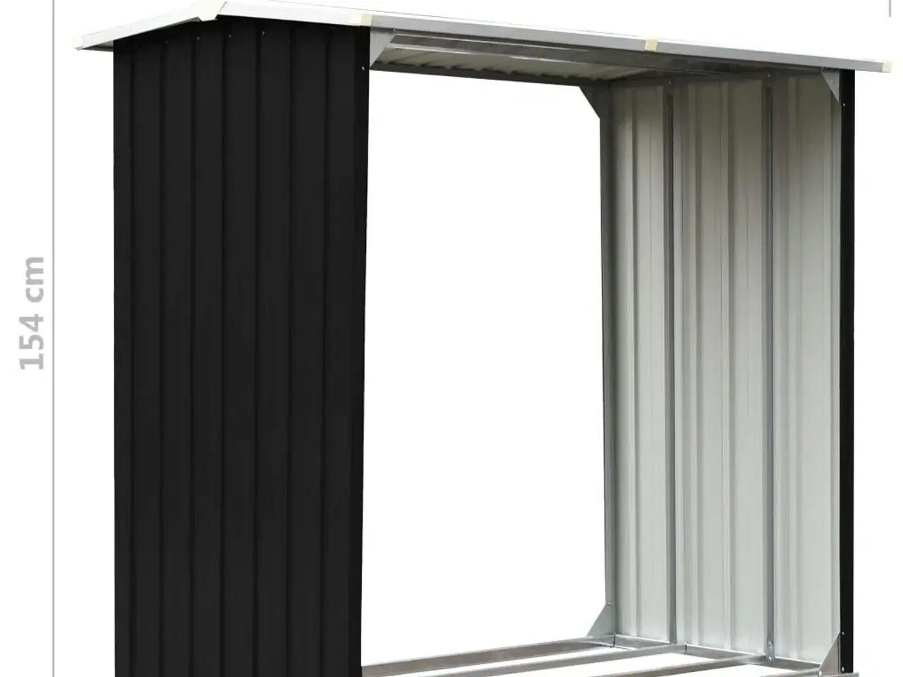 Billede 6 - Brændeskur 172 x 91 x 154 cm galvaniseret stål antracitgrå