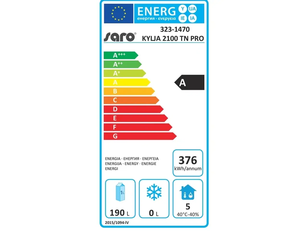 Billede 2 - Kølebord med 2 døre – KYLJA 2100 TN PRO