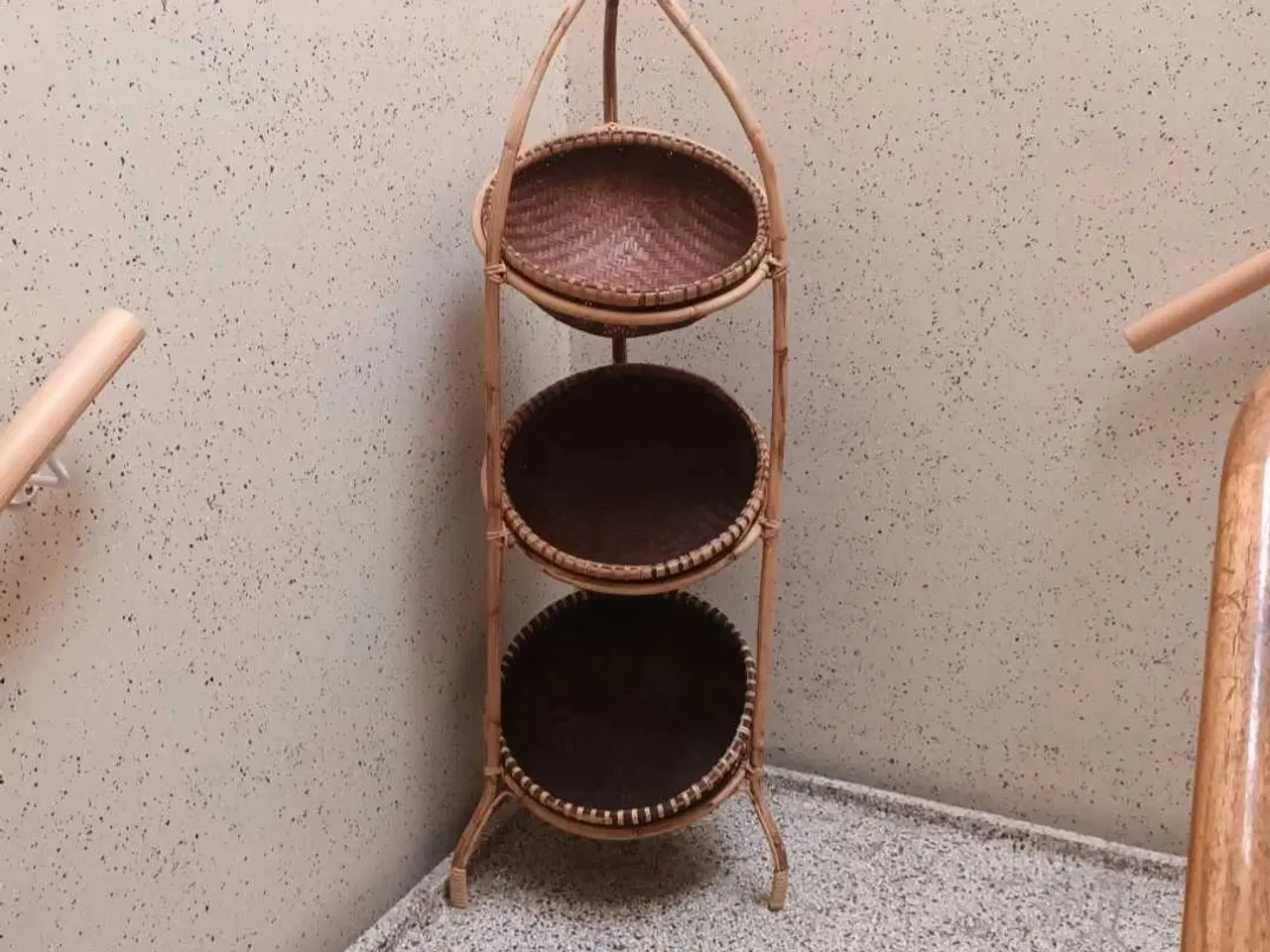 Billede 2 - Bambus og Rattan Frugtkurv med 3 Niveauer