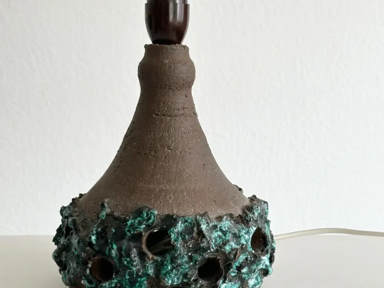 Billede 2 - Lampefod, keramik m blågrøn glasur, NB