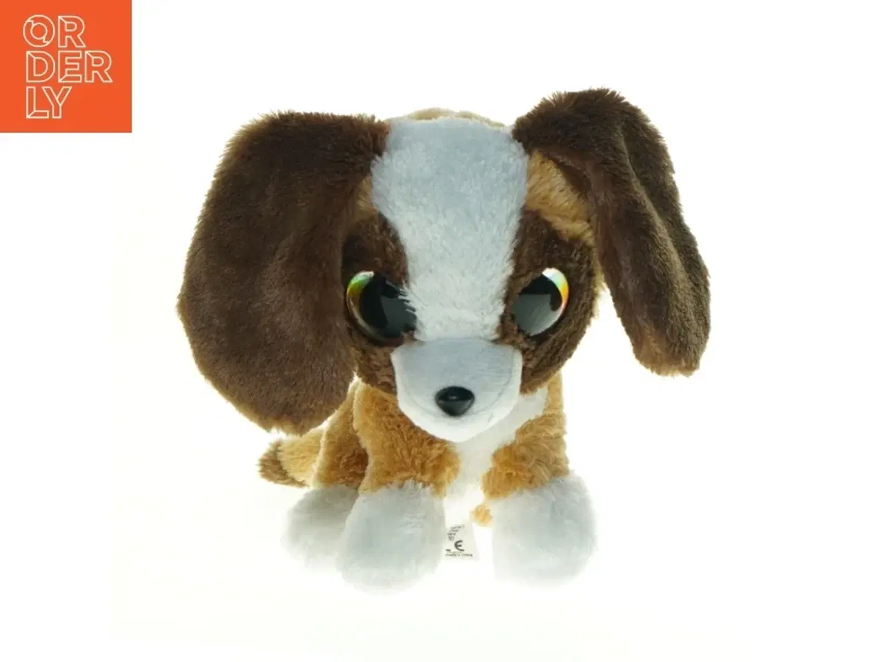 Billede 1 - Brunt og hvidt tøjdyr hund (str. 16 x 9 cm)