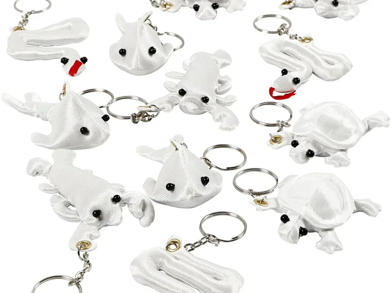 Billede 1 - Stoffigurer med nøglering, 4-8 cm, 12 stk.