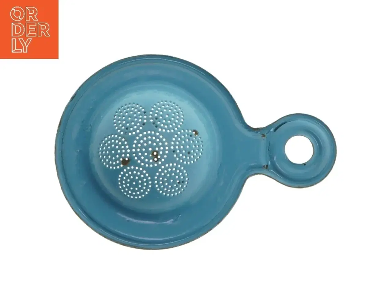 Billede 4 - Blå emaljeret te si (str. Ø 10 cm længde 14 cm)