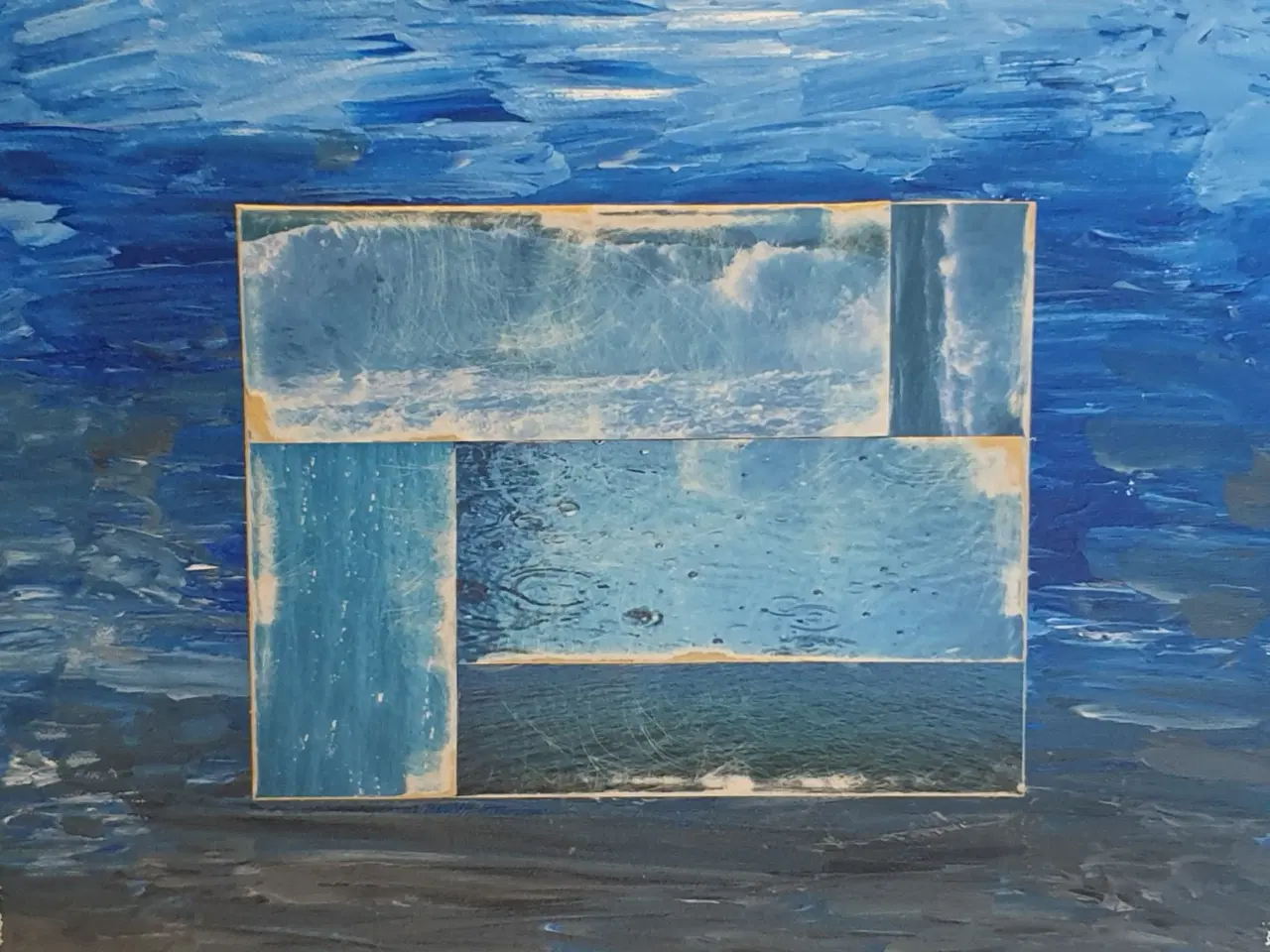 Billede 1 - Malerier m collage Se 2 fotos