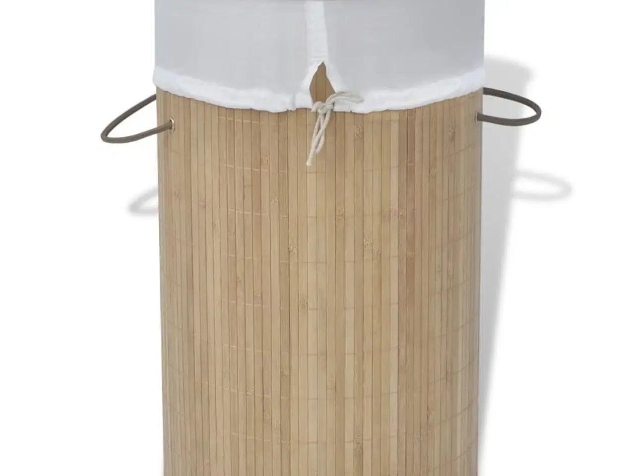 Billede 1 - Vasketøjskurv bambus rund naturfarvet