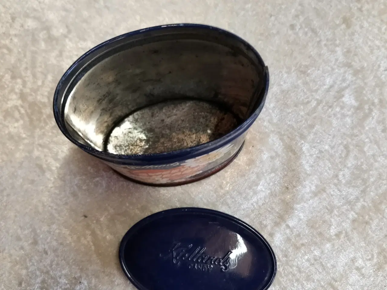 Billede 3 - Gammel slik dåse oval i metal