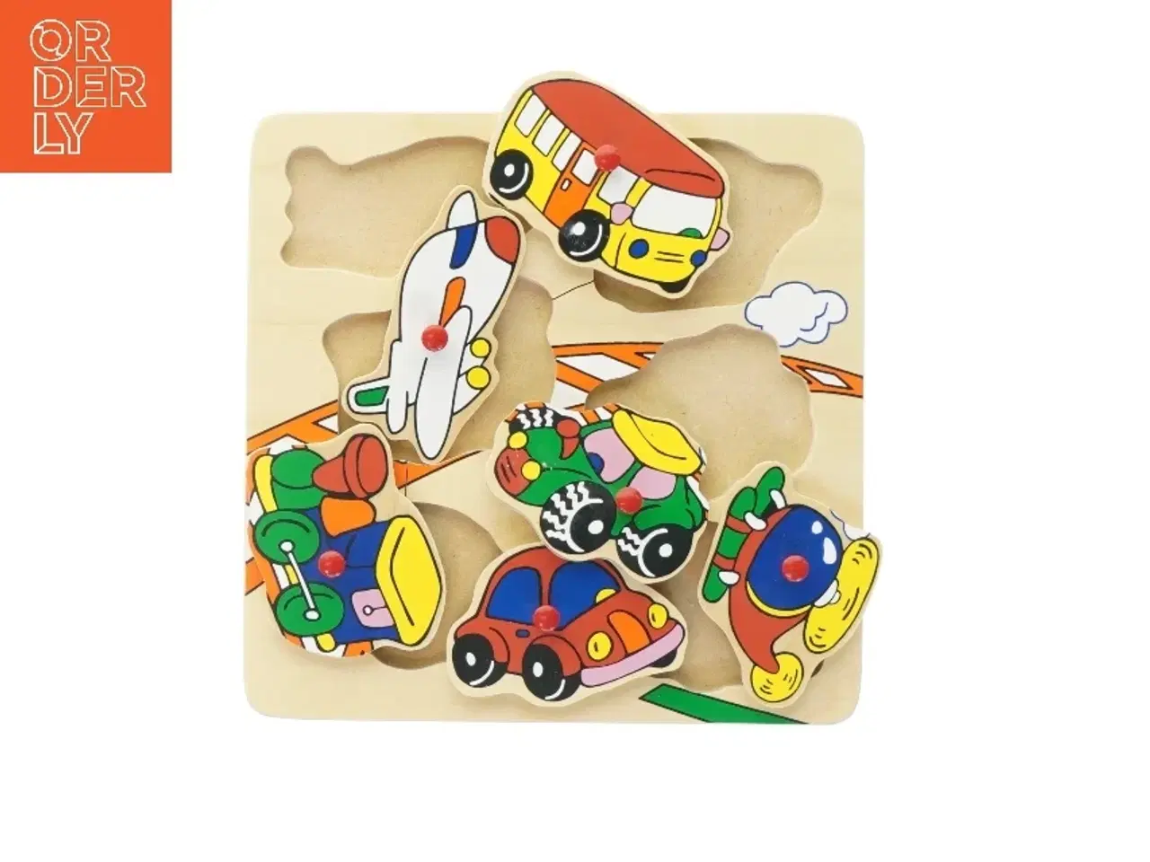 Billede 1 - Træpuslespil med transportmotiver (str. 19x19 cm)