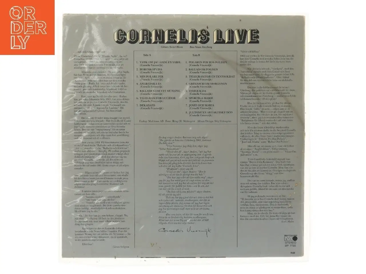 Billede 2 - Cornelis Vreeswijk Live LP