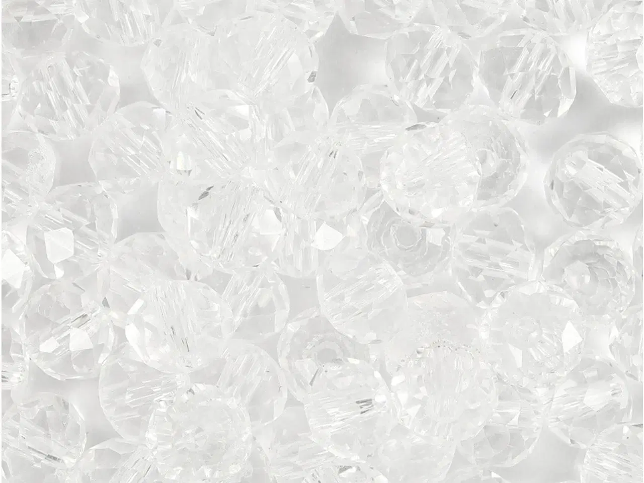 Billede 1 - Facetperler, str. 5x6 mm, hulstr. 1 mm, krystal, 100stk./ 1 pk.