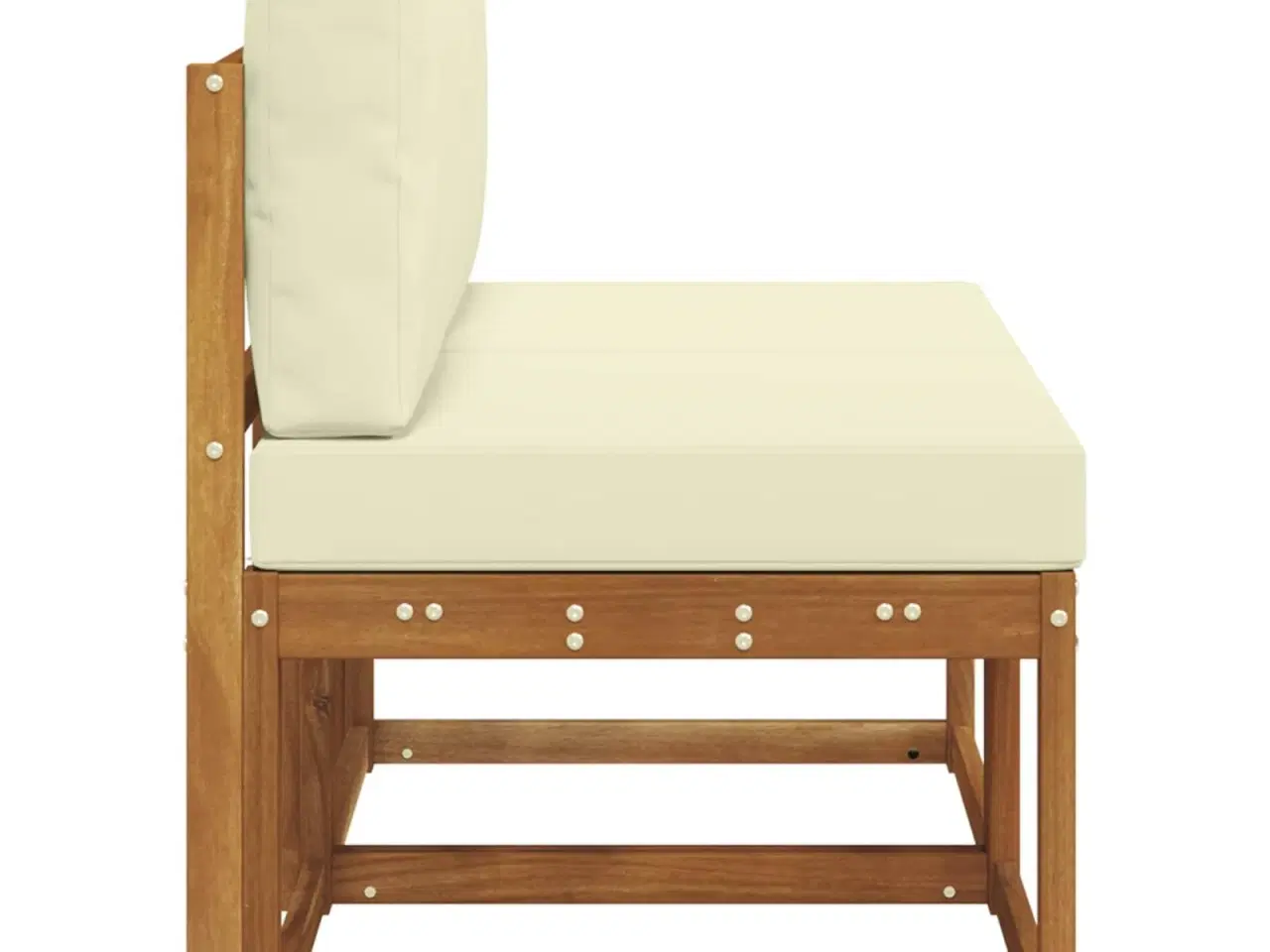 Billede 4 - 2 Stk Udendørs Mellem Sofa Massivt Akacietræ Naturfarvet