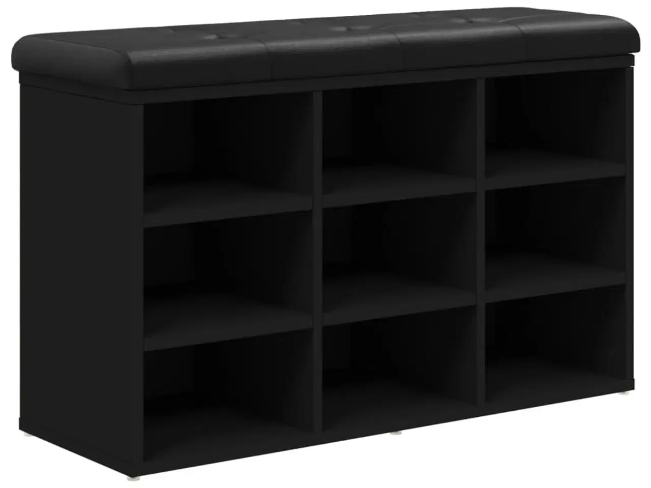 Billede 2 - Skobænk 82x32x50 cm konstrueret træ sort