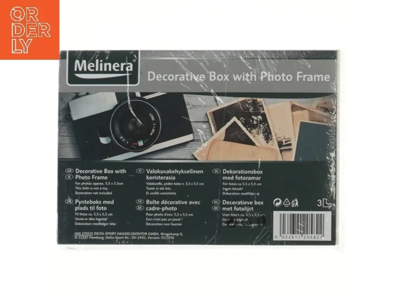 Billede 2 - Dekorationsboks med fotoramme fra Melinera (str. 17x11,5x5 cm)