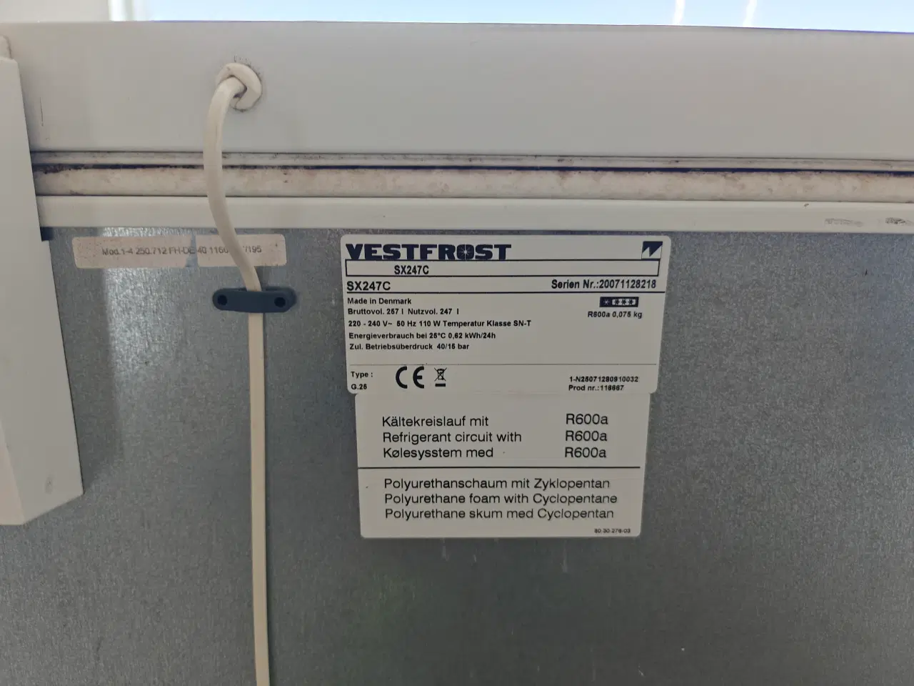 Billede 4 - Kummefryser, Vestfrost SX247C, 257 liter