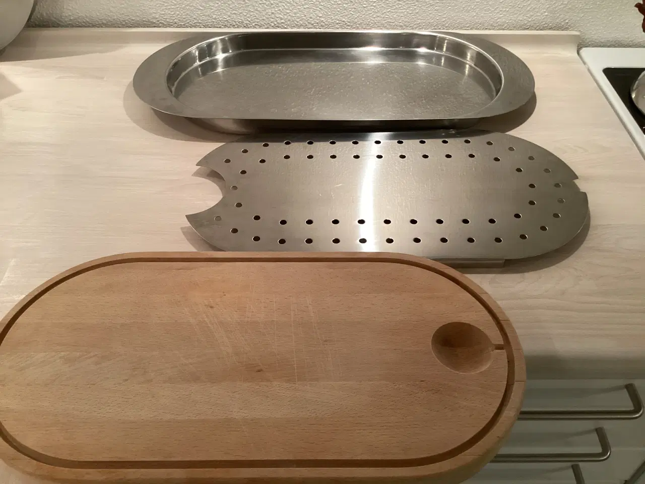 Billede 4 - Stelton Fiskefad med drypbakke og skærebræt