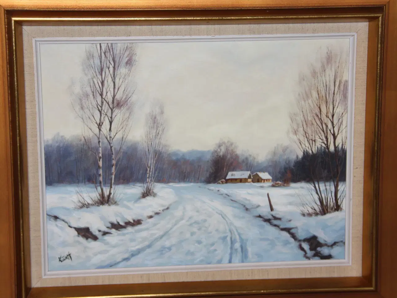 Billede 2 - Oliemaleri Kurt Haugaard  rammemål 56 cm x 46 cm