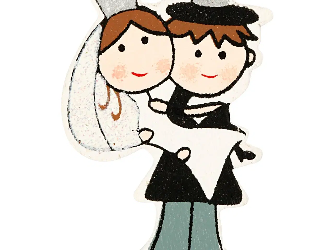 Billede 1 - Brudepar i Træfiner - 4 stk. til Bryllupsdekoration