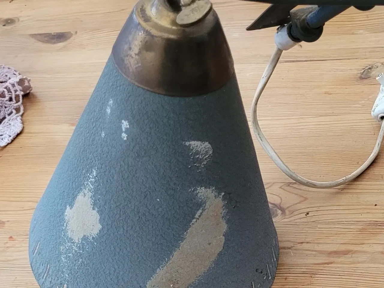 Billede 3 -  Industrilampe,  Tin & Messing væglampe 