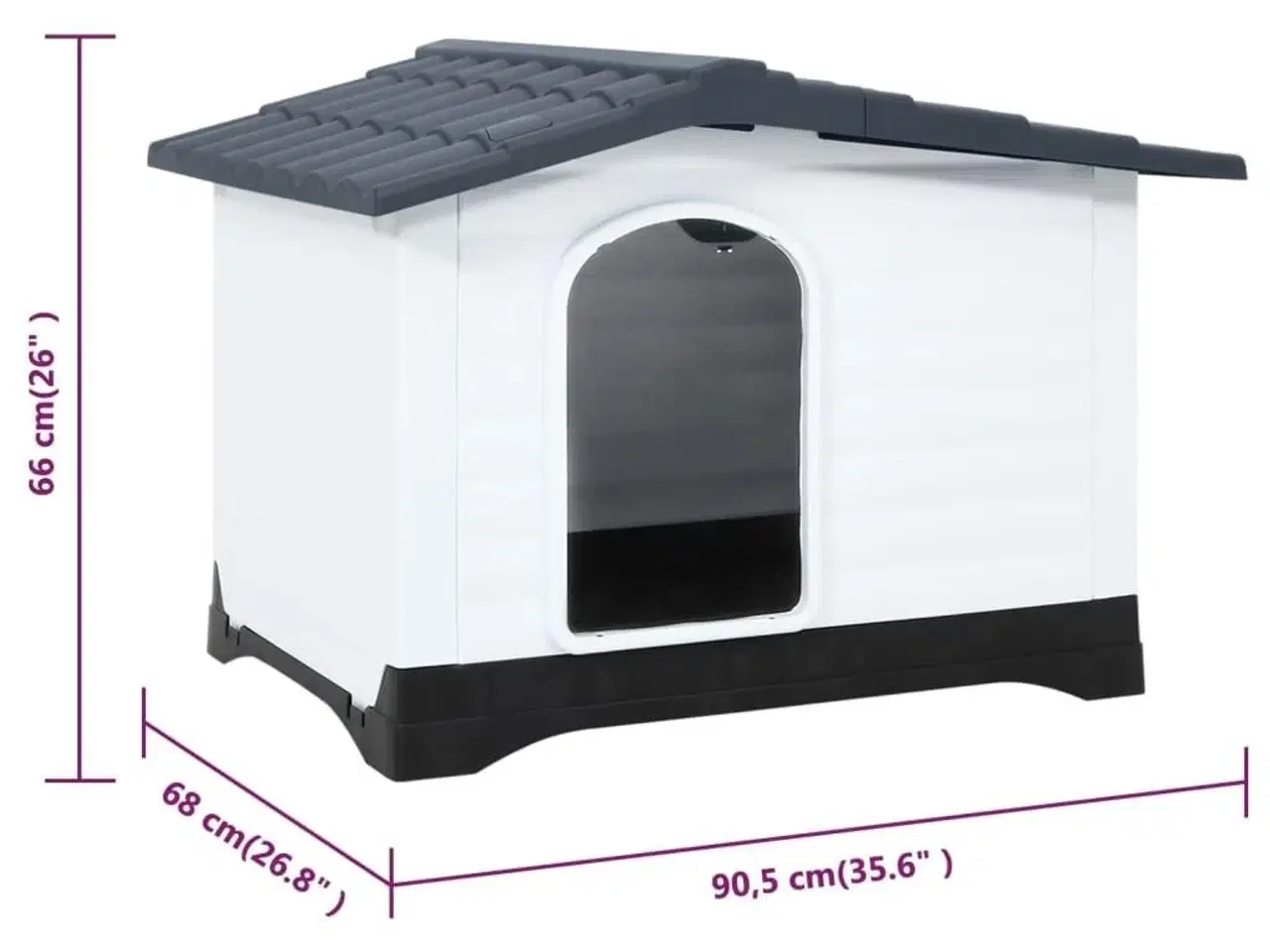 Billede 8 - Hundehus grå 90,5x68x66 cm polypropylen