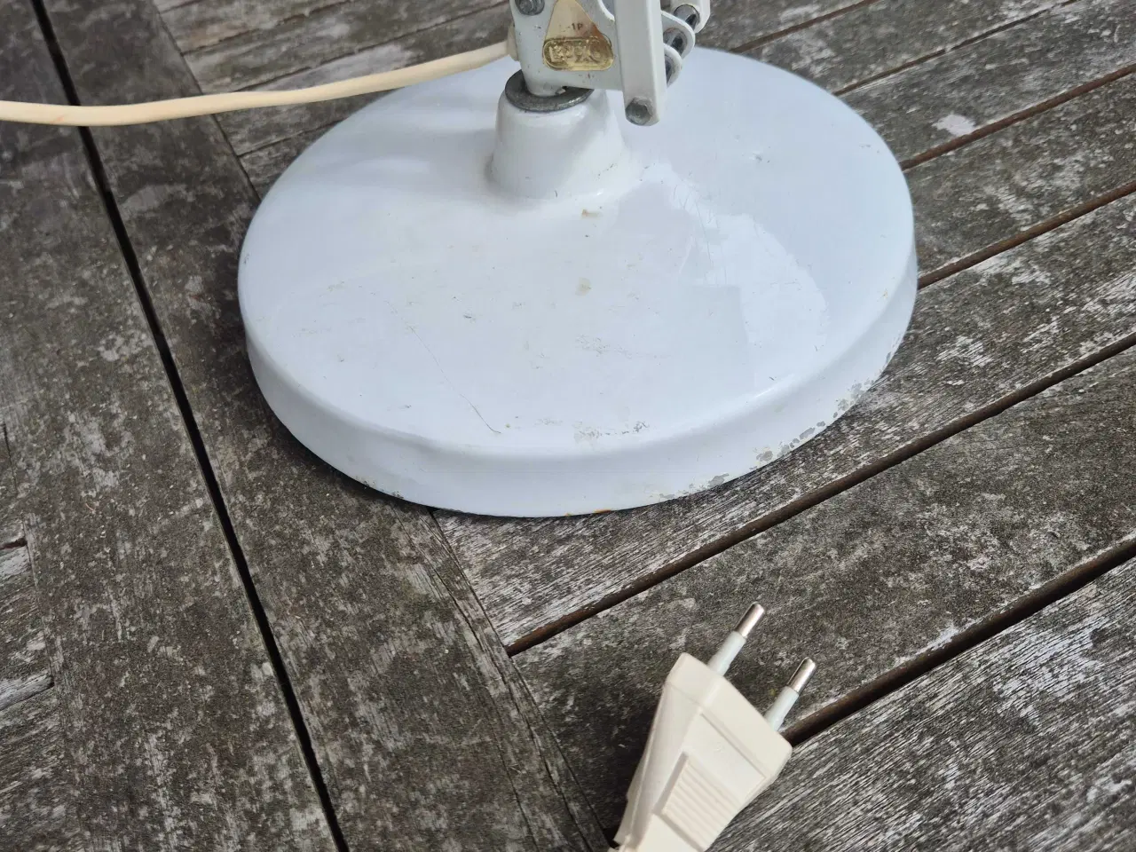 Billede 10 - Hvid arkitektlampe på rund fod 