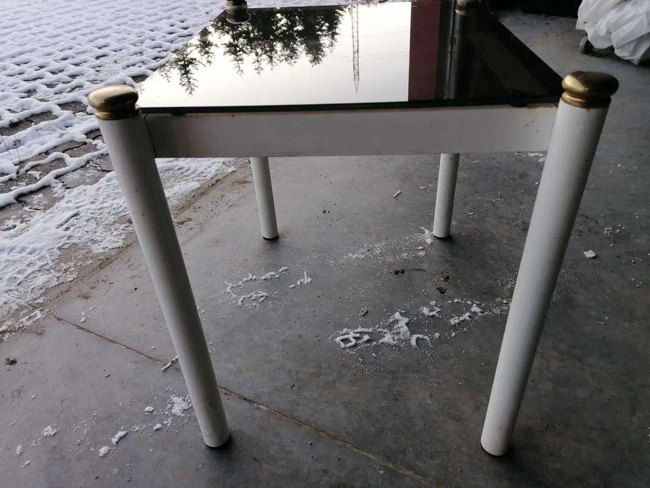 Billede 3 - Hjørnebord / Sidebord med Glasplade 