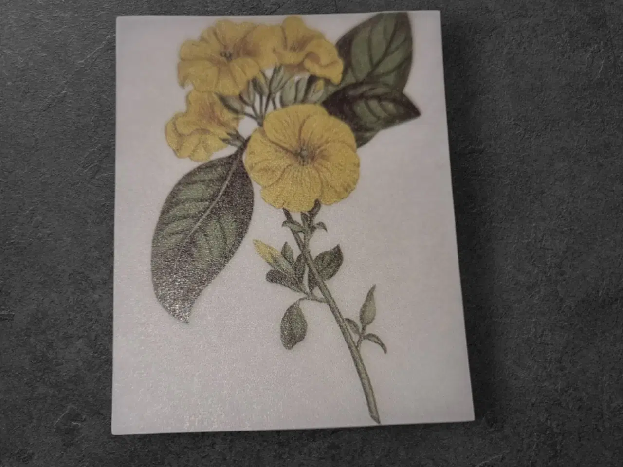 Billede 1 - Elegant design med gule blomster på mørk baggrund