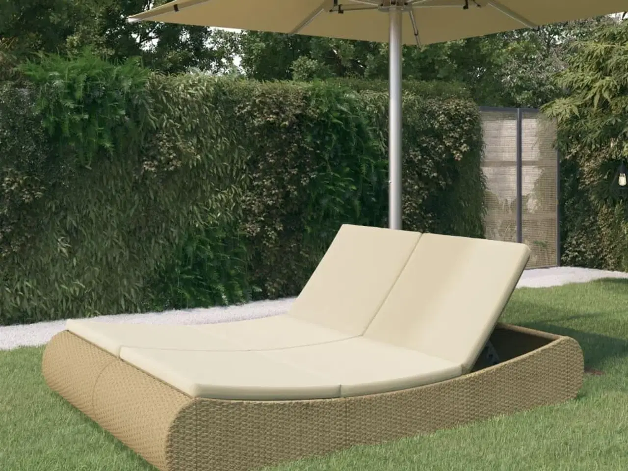 Billede 1 - Loungeseng polyrattan beige