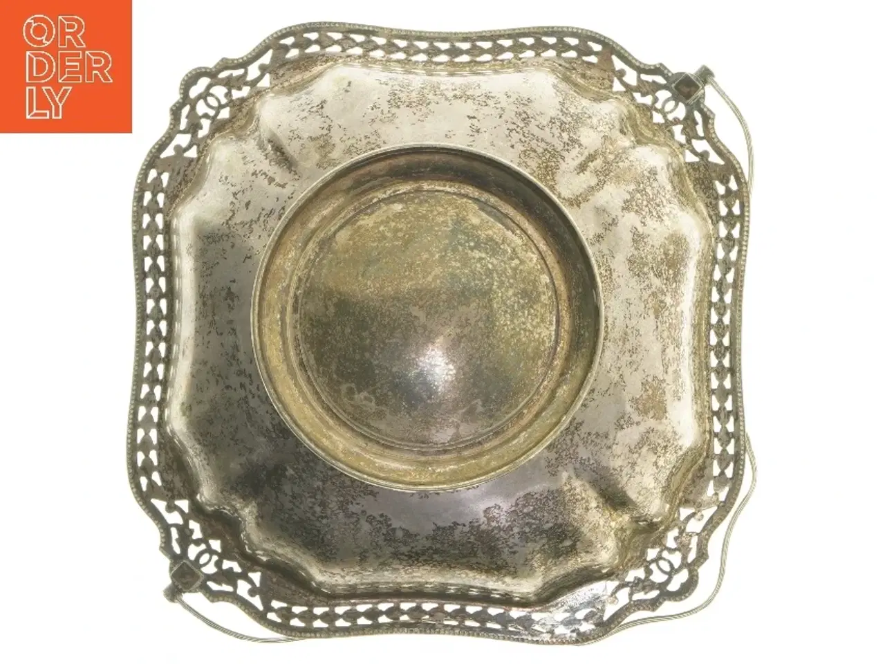 Billede 3 - Vintage sølvfad med håndtag (str. Ø 23 cm)