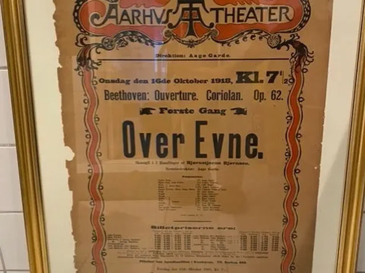 Billede 2 - Aarhus Theater plakat fra 1918