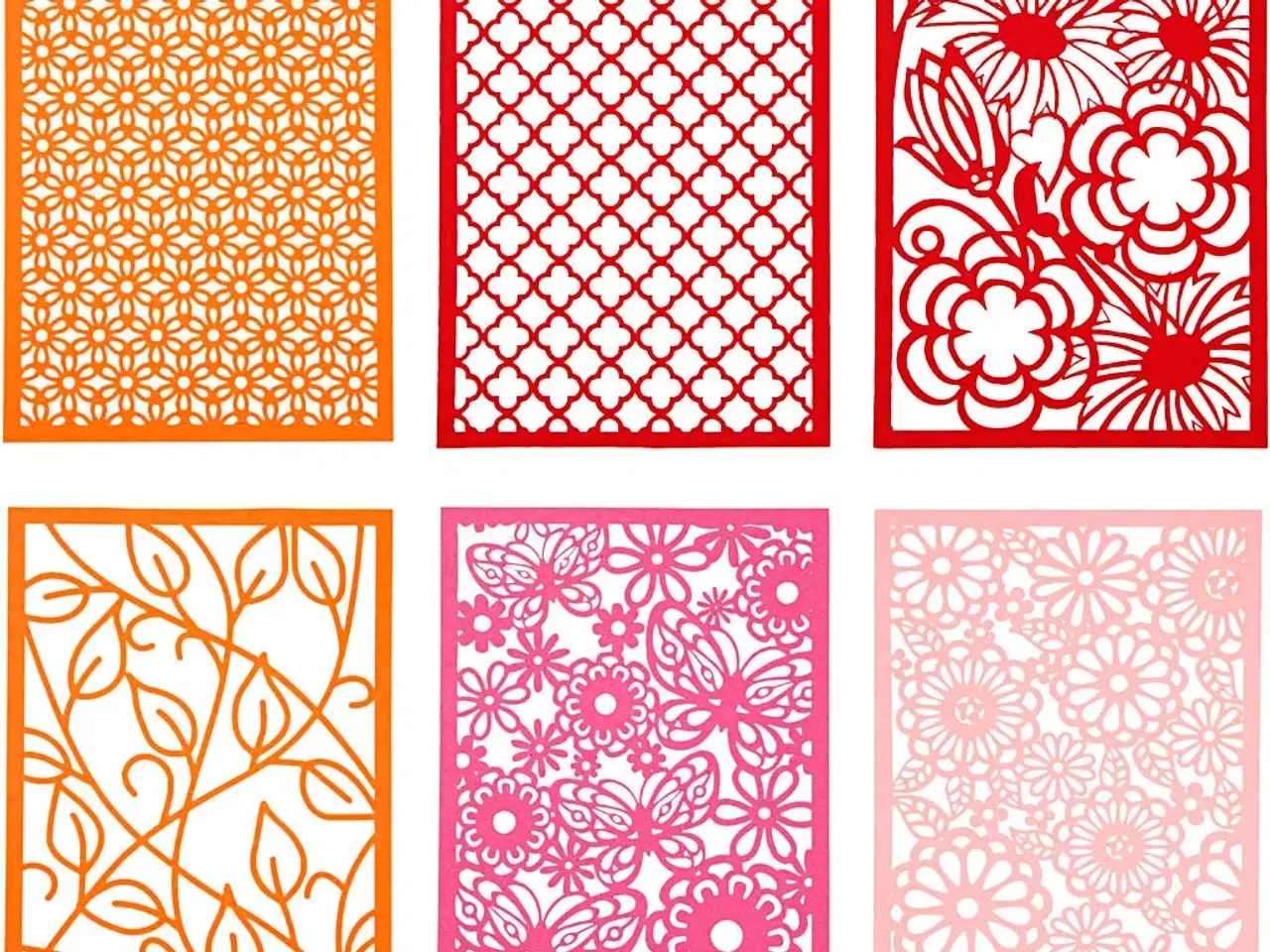 Billede 1 - Blondekarton i blok, A6, ark 104x146 mm, 200 g, orange, pink, rød, rosa, 24stk./ 1 pk.