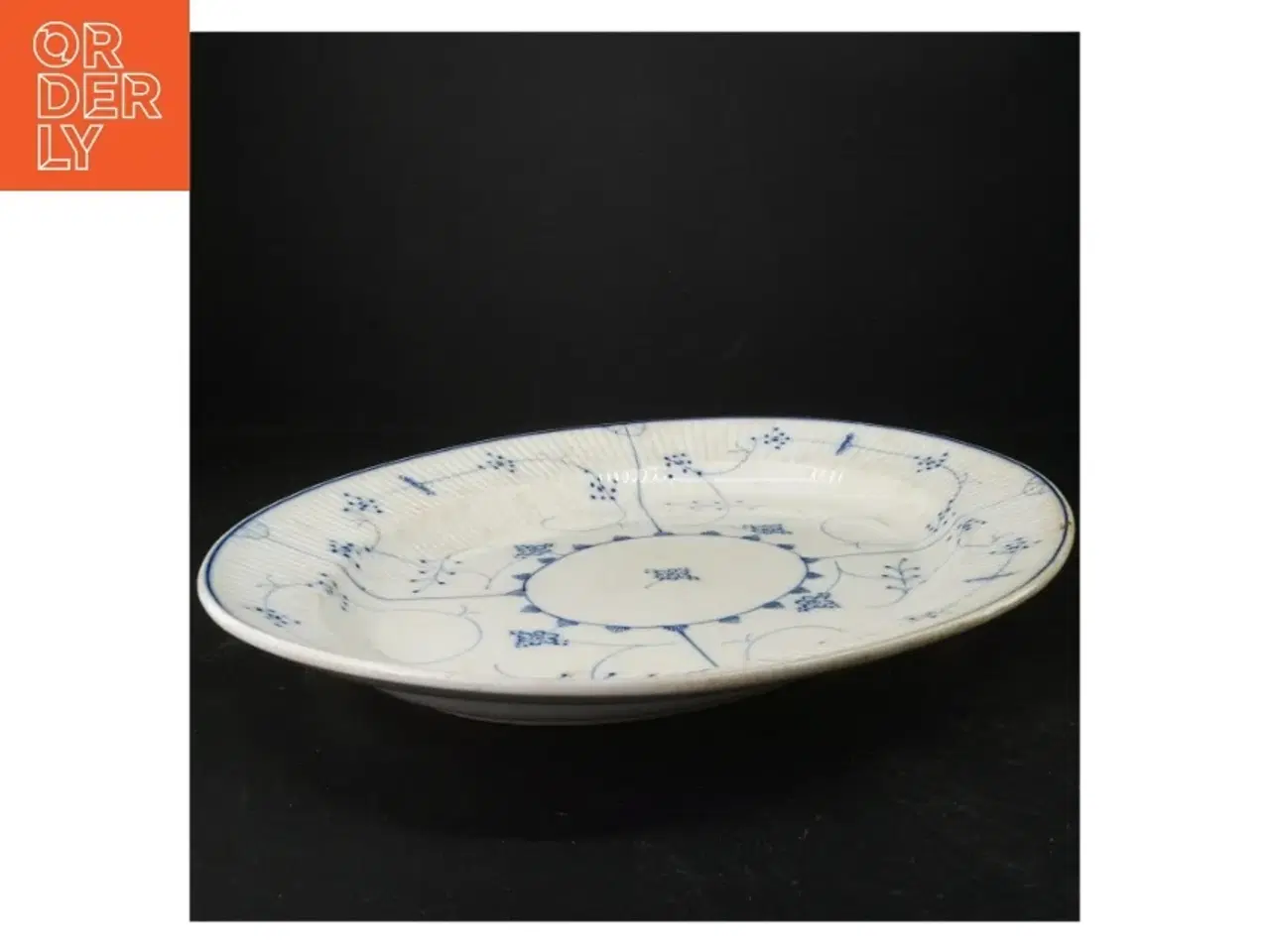 Billede 3 - Blåt og hvidt porcelænsfad (str. 45 x 36 cm)