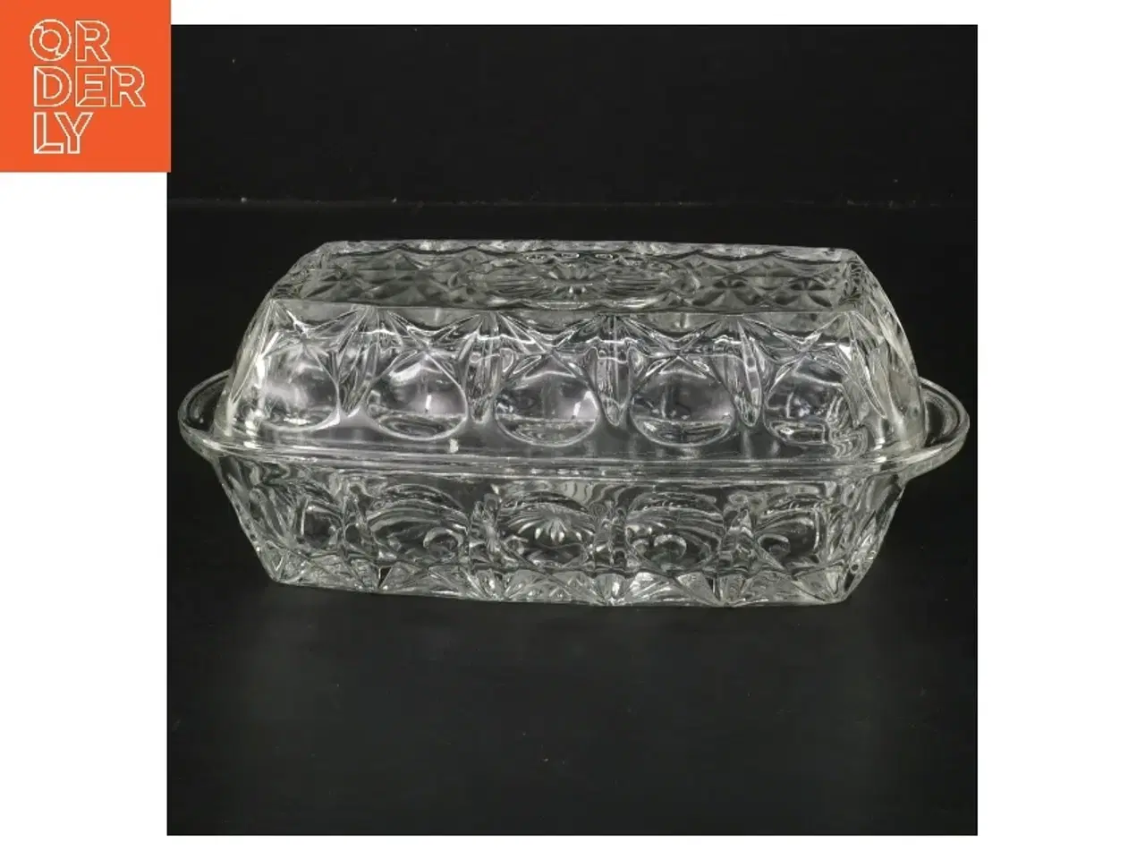 Billede 1 - Glas smørfad med låg (str. 19 cm)