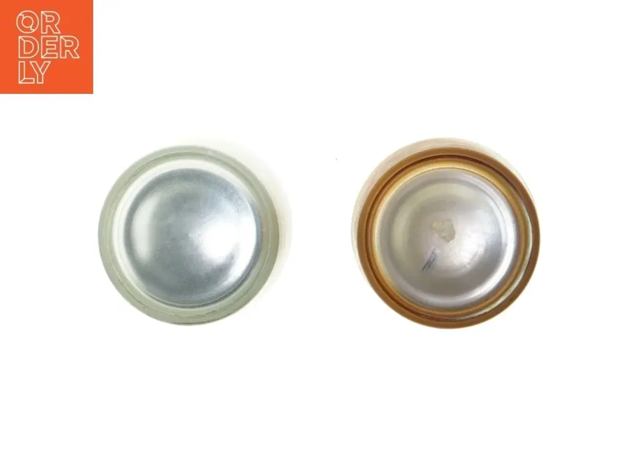 Billede 2 - To fyrfadsstager i glas (str. ø 7 cm længde 8 cm)