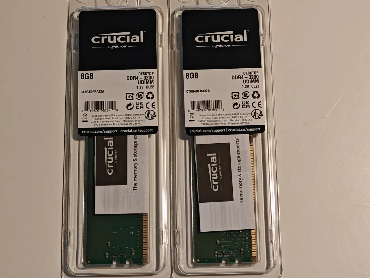 Billede 1 - 16 gb. DDR4 RAM nye Crucial